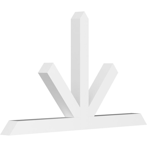 Ekena Millwork Saratoga Architectural Grade PVC Gable Bracket, 96"W x 56"H x 6"D x 6"F, 14/12 Pitch GBP096X56X0606SAR00 - main